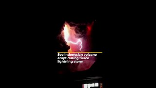 Indonesia’s Mount Ruang volcano erupts during lightning storm | #AJshorts