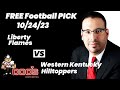 Free Football Pick Liberty Flames vs Western Kentucky Hilltoppers , 10/24/2023 College Football