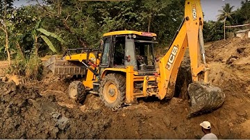 JCB Backhoe Loader Making A New Bridge Foundation - JCB 4x4 Working VIDEO 2