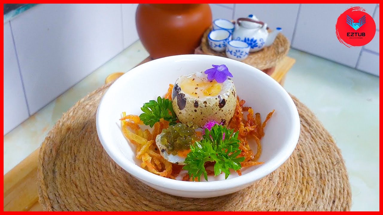 How to make eggs Russian style | Steamed egg with  carrot and potato chip | Miniature Kitchen.