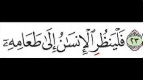 سورة   عبس   فلينظر الانسان