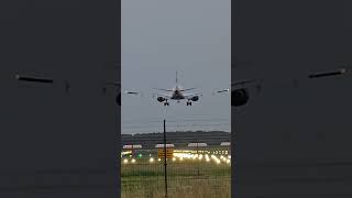 British Ariways Embraer E190LR landing at Rotterdam airport