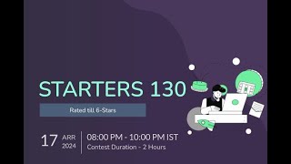 Code Chef Starters 130 Answers link in about #codechef #codechefanswers #live #code #answers