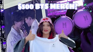 I SPENT $500 ON BTS MERCH….(BTS PTD vlog 2) | concert clips, pop-up store, merch haul, concert tips