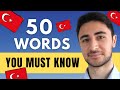 50 most common turkish words  for absolute beginners