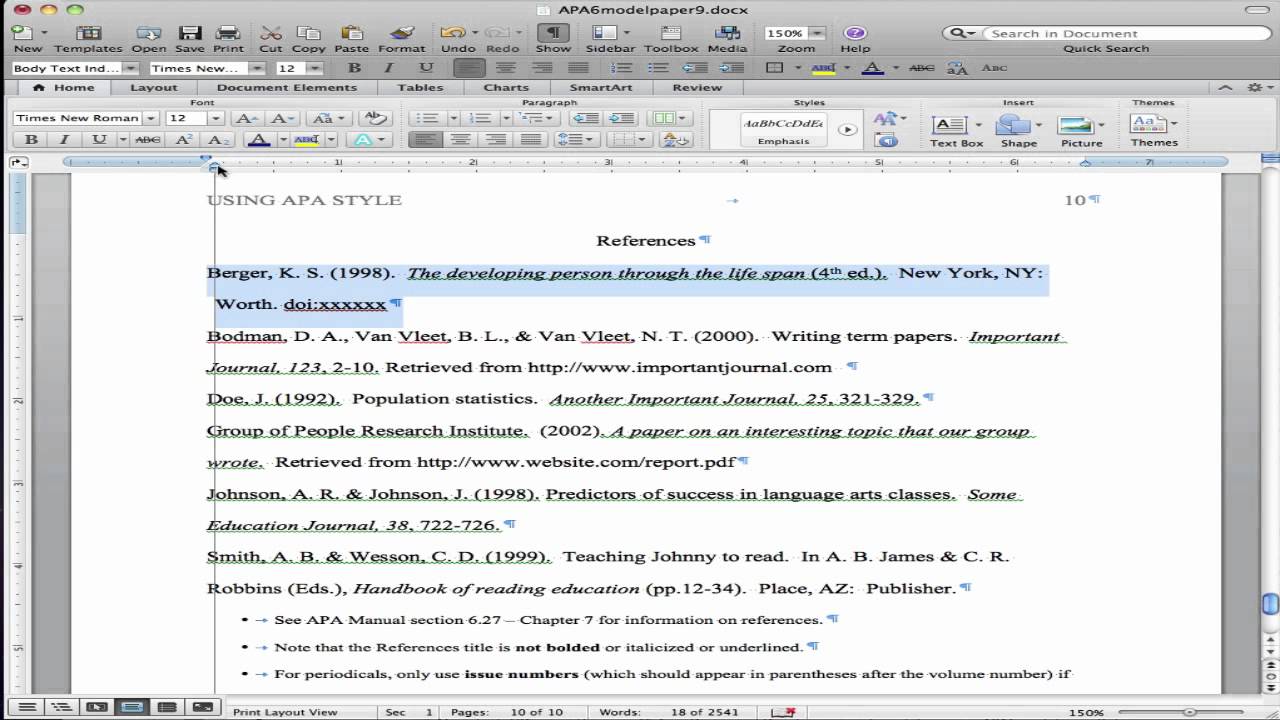 how to do hanging indent for bibliography microsoft word