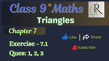 Class 9 Maths | Exercise 7.1 | Questions 1, 2, 3  | Triangles  | Chapter 7 | NCERT