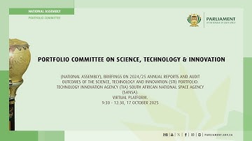 Portfolio Committee on Science, Technology & Innovation, 17 October 2025