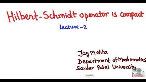 A Hilbert Schmidt operator is compact