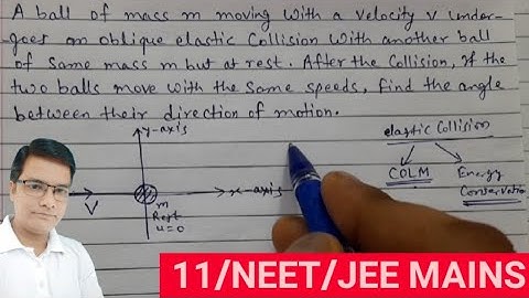 ball undergoes oblique elastic collision with other ball of same mass,find angle between their motio