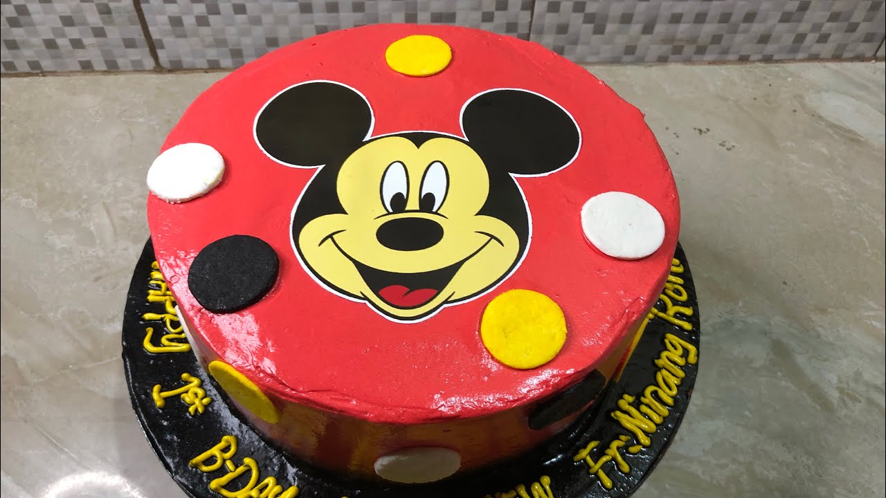 Mickey Mouse Themed Cake|How to make Mickey Mouse Themed Cake ...