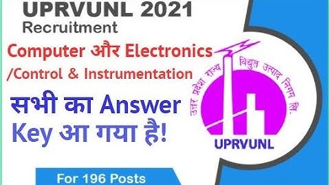 Uprvunl Je Computer और Electronics/Control & Instrumentation का Answer key आ गया है | Uprvunl Cutoff