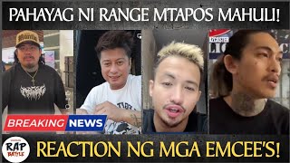 🔥 Pahayag ni Range mtapos syng mahuli! (Tagalog subtitle) | Reaction Ng mga emcees sa issue ni Range