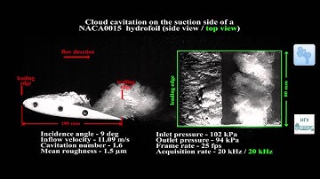 Cloud cavitation on the suction side of a NACA0015  hydrofoil_1.6