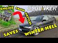 WINTER DRIFT HELL: Engine Swap from the Nettles & Old Engine Teardown!