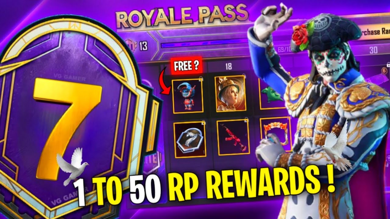 🥺M7 ROYAL PASS BGMI // ( 1 TO 50 RP ) MONTH 7 ROYAL PASS PUBG MOBILE !!