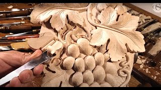 Carving a grapevine from wood