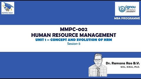 Introduction-3 | Human Resource Management (MMPC 002) | Unit 1 | MBA | IGNOU