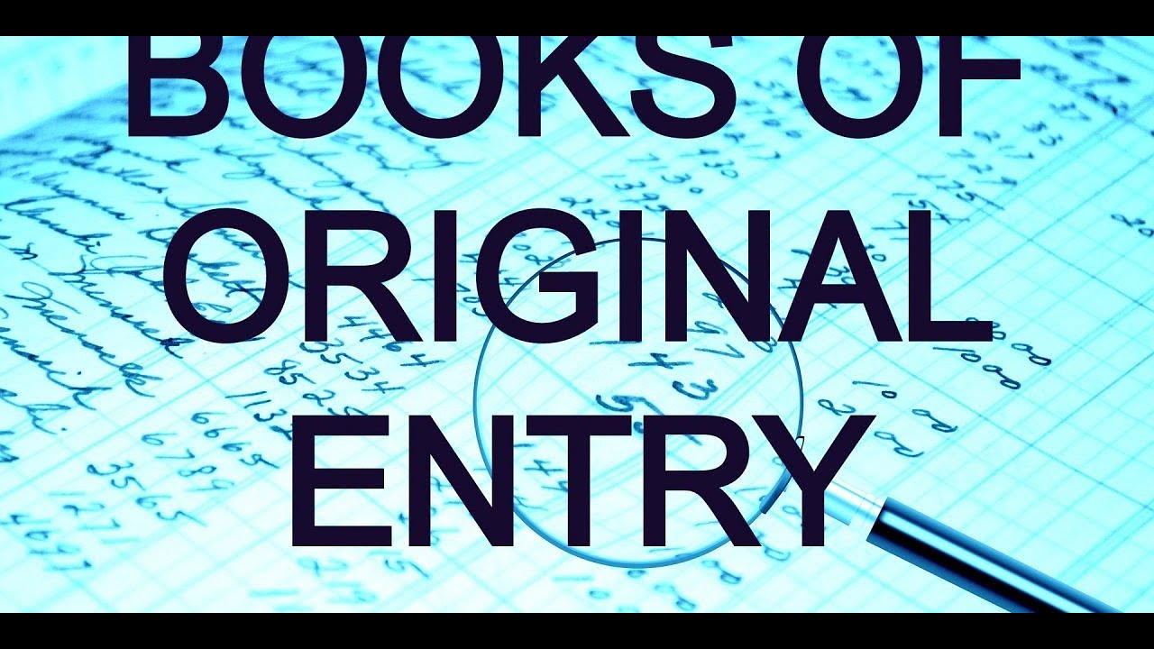 CLASS 11 (CBSE) ACCOUNTANCY CHAPTER 09 BOOKS OF ORIGINAL ENTRY