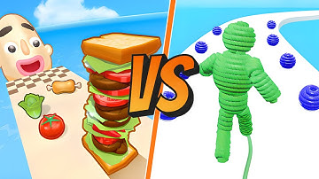 Sandwich Runner | Rope-Man Run - All Level Gameplay Android,iOS - NEW LEVELS BIG UPDATE