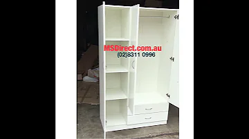 3 Door 2 Drawer Wardrobe White 