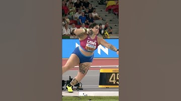 Ealey defends her shot put title 💪 #athletics #worldathleticschamps #usa #shotputthrow #hungary