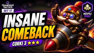 INSANE Comeback with Meeple Trait + Corki 3 ⭐ | TFT Set 17