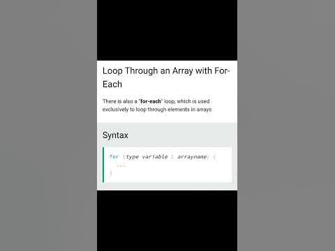 Loop through an array in Java #for-each loop #java #Shorts #Ammu's ...