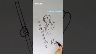 How To Draw Gandhi Face Independence Day Drawing 15Th August