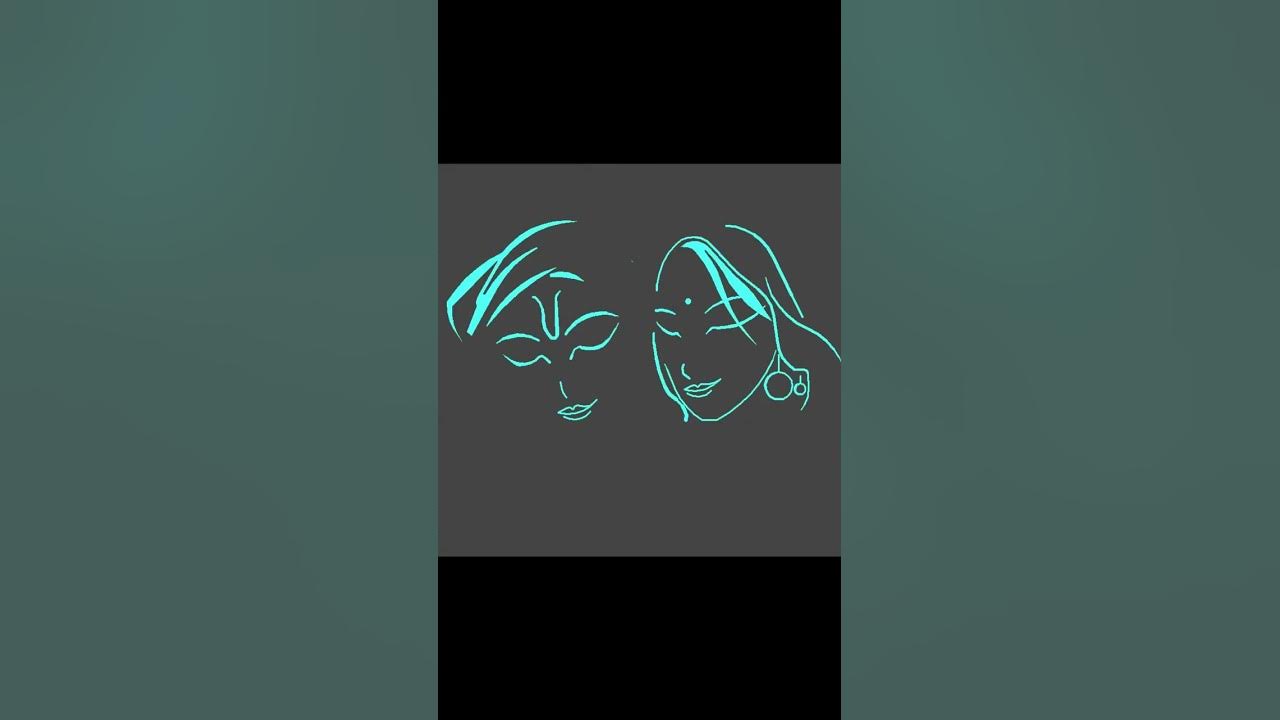 Draw Krishna Radha Using Python | Happy Krishna Janmashtami ...