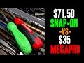 $71.50 Snap-on -VS- $35 Megapro (Ratcheting Screwdrivers)
