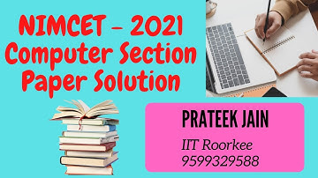 NIMCET - 2021 | Computer Section Paper Solution