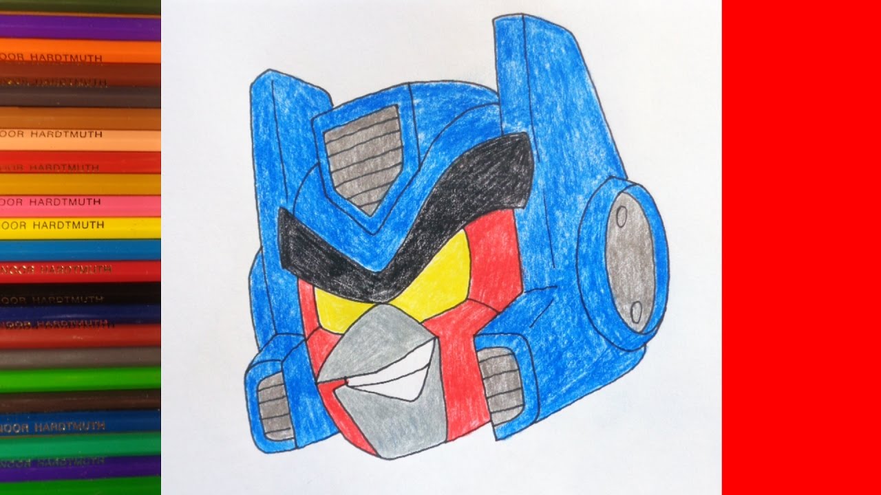 How To Draw Angry Birds Transformers Red As Optimus Prime Youtube