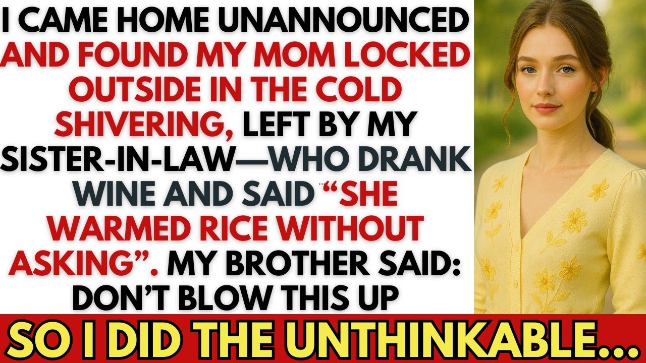 I Came Home Unannounced Found My Mother Frozen And Locked Outside My Home By My Sister-In-Law, So I…