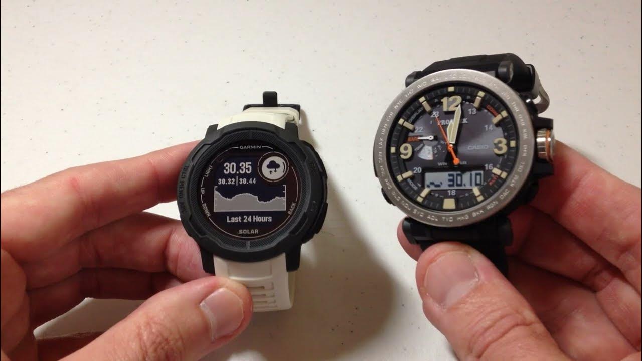 Casio Pro Trek (PRG600) vs. Garmin Instinct 2 Barometer View YouTube