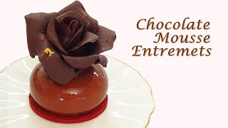 초코🍫 글라사주 무스케이크 만들기/초콜릿 꽃🌹 만들기/how to make chocolate mousse cake recipe/チョコムースケーキ