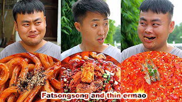 mukbang | How to make snail noodles? | spicy challenge | Roast Beef Bone | songsong & ermao