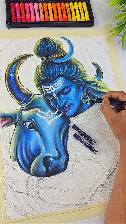 Shiv Ji And Nandi Ji Drawing ♥️ #shorts #shiv #shivshankar #shiva #mahadev #lordshiva #drawing #art