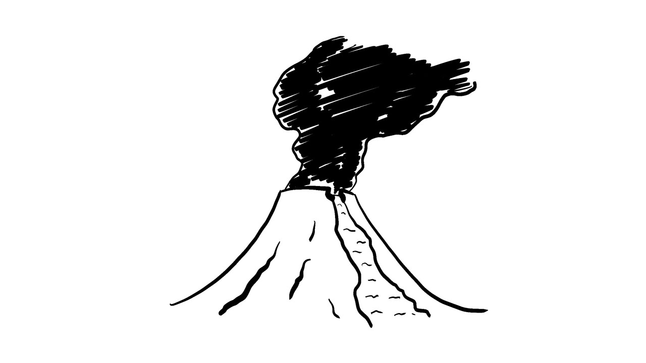 How to Draw a Simple Volcano | Step-by-Step Lesson - YouTube