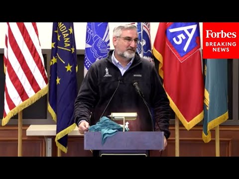 Indiana Gov. Eric Holcomb Holds COVID-19 Press Briefing Amidst Omicron Fears