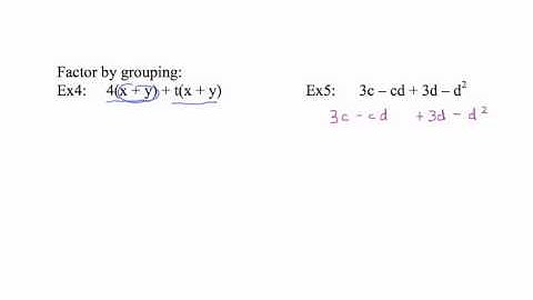 Video for Notes 9 -Factor by Grouping Video