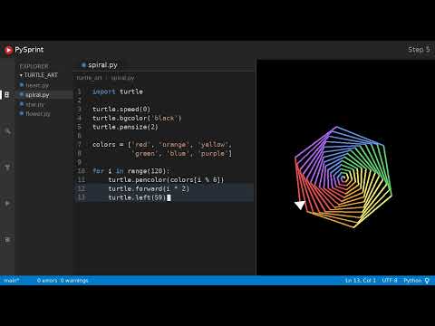 Draw a Rainbow Spiral with Python Turtle 🐍 Full Project Explained #python