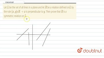 Let `L` be the set of all lines in a plane and let `R` be a relation defined on`L` by the rule