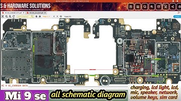Mi 9 se all schematic diagram charging lcd light lcd mic speaker network volume keys sim card