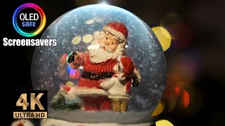 Snow Globe Christmas Santa Screensaver (No Sound) - 10 Hours - Oled Safe - No Burn-In