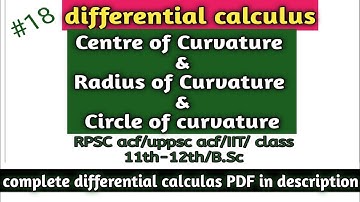 Centre of Curvature and Radius of Curvature