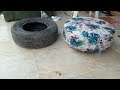 طريقة عمل كرسي من اطارات السيارات / How to make a chair of tires