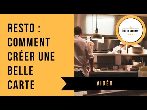 Vidéo: Comment Concevoir Un Menu De Restaurant