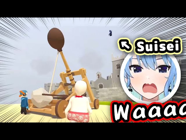 Suisei Gets Launched By A Catapult While Miko Sings Stellar Stellar【ENG Sub/Hololive】 class=