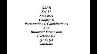 GSEB 11th Statistics Ch 6 Ex 6.1 Q1 to Q4